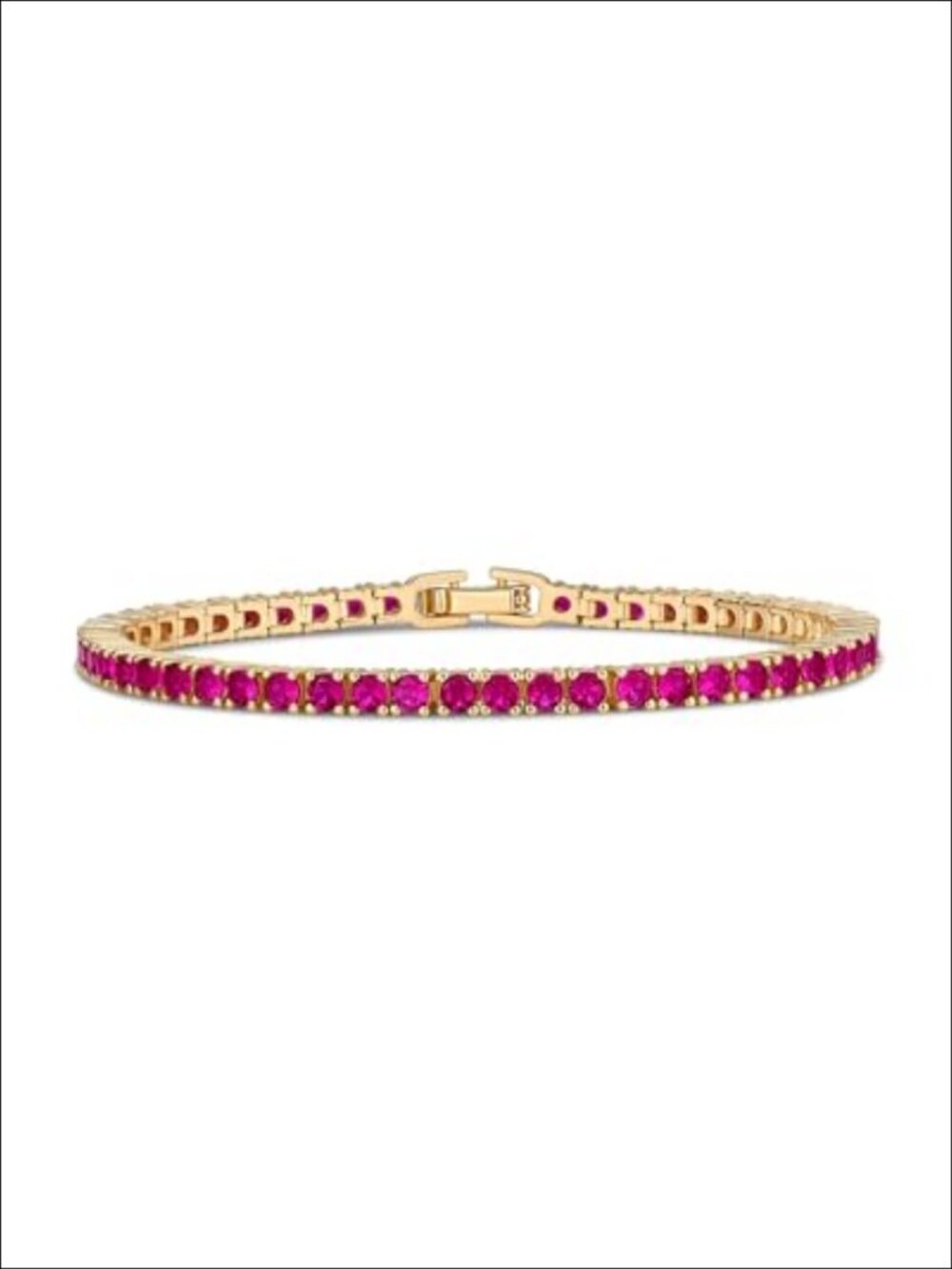 14K Gold Plated Tennis Bracelet 3mm Cubic Zirconia 6.5"